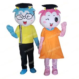 Halloween Couple Deer Mascot Costume Carnival Unisex Adults Outfit Adults Size Xmas Birthday Party Outdoor Dress Up Costume Props