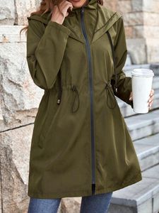 Kadın ceketleri kadın su geçirmez yağmurluk ceket hafif yağmur ceketleri aktif açık ceket trençkot spor giyim rüzgar geçirmez kapüşonlu