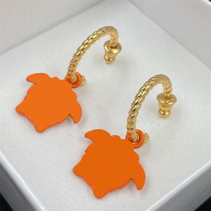 Fashion Earrings Orange Low-key Luxury Charm Designer Simple Earing for Man Womens188Q