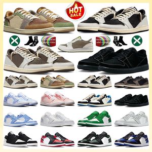 1 basketball shoes 1s low for men women Black Phantom Craft Inside Olive Dark Mocha UNC Grey Year Of The Rabbit Olive Fragment Korea Magpie mens shoes women sports 36-47