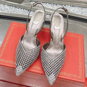 Dress Shoes Spenneooy Summer Fashion Solid Color Pointed Toe Square Heel Women's Slingbacks