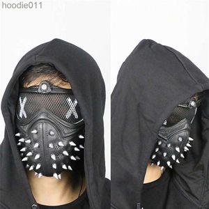 Kostymtillbehör 5st Halloween Games Watch Dogs 2 Cosplay Mask Watch Dogs Marcus Holloway Wrench Mask PVC Vuxna män Cosplay Prop Costume240K L230918