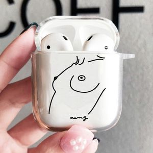 Earphone Accessories Soft TPU Case Bag Protective Cover för Apple 1/2 3 Art Line Heart Charging Box Pro Capa 230918