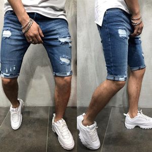 Männer Jeans Mode Freizeit Herren Ripped Kurze Marke Kleidung Sommer Baumwolle Shorts Atmungsaktive Denim Male240w