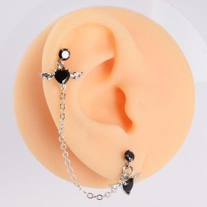 Brincos de garanhão 1 peça de aço cristal orelha tragus cartilagem piercing zircão balançar corrente brinco concha joias corporais