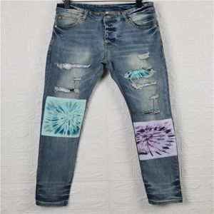 Nova chegada dos homens jeans de grife preto escuro escova pintura dobra moda mens jeans magro motocicleta motociclista hip hop calças qualidade superior siz263G