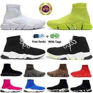 2024 Tasarımcı Erkek Kadınlar SOCKS SOAKLAR HIZIN HIZ GÜNLÜK Ayakkabı Eğitmeni Spor Senakers Üçlü Beyaz Siyah Üst Slip-On ve Dantel Up Erkek Platform