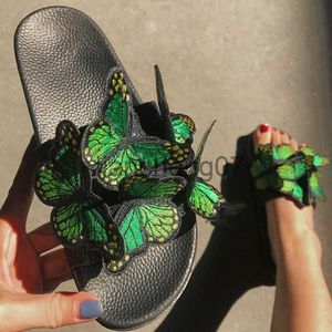 Kapcie Kappy Kobiety luksusowy nowy łuk haft haftowane sandały sandały letnie obuwie moda panie flip klapki swobodne pvc kobieta zielona x0916