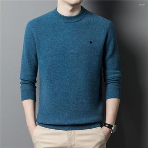 Men's Sweaters Brand Merino Wool Solid Color O-Neck Men Clothing Autumn Winter Arrival Classic Pullover Homme Z3045