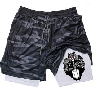 Men's Shorts Anime Berserk Guyme to Fitness 2 w 1 Szybka sucha wydajność Wiele kieszeni sportowe spodnie Summer