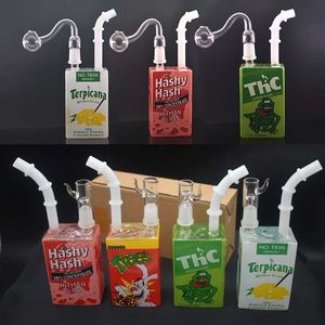 Atacado Hitman Glass Oil Burner Bong Juice Box Oil Rigs Hookahs Smoking Water Pipe Heady Glass Beaker Bongs com 14mm Glass Oil Burner Pipe e Dome Nail DHL grátis