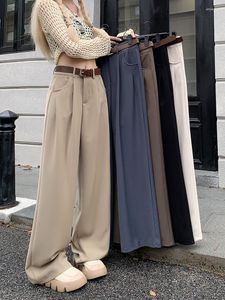 Calças femininas 2023 famosas calças largas vintage calças compridas femme escritório palazzo pantalon