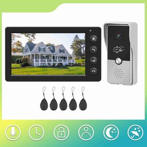 Dörrklockor Indomita 7 tum Wired Video Door Phone Home Intercom för lägenhet Street Doorbell Camera RFID Call Panel Unlock Talk Waterproof HKD230918