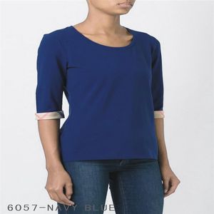 Camisetas femininas novo design meia manga algodão o pescoço camiseta marca de moda xadrez senhoras camisetas preto branco rosa alta qualidade S-XX2316