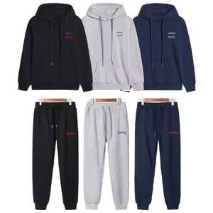 Designer män lösa hoodies ponny ralphs tröja broderi pullover häst blixtlås jackor huva byxor sportkläder jogging ralph la303a