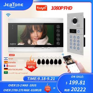 Doorbells Jeatone Wi -Fi Intercom z aparatem 960/1080p 7 -calowy ekran dotykowy inteligentny film wideo aplikacja/karta machnięcia odblokowanie drzwi wideo Tuya HKD230918