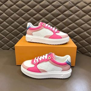 Men Women Time Out Sneaker casual shoes Platform Calfskin Leather Lace-up designer Shoes Runner Trainers 3D Old Flowers canvas leather Sneakers 04