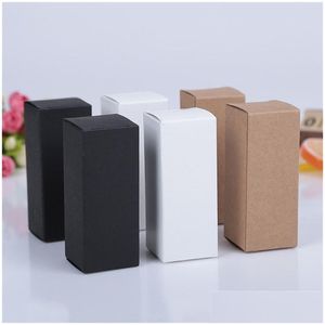 Present Wrap 10 Size Black White Kraft Paper Cardboard Lipstick Cosmetic per flaska Essential Oil Packaging LZ1416 Drop Delivery Home Dhequ
