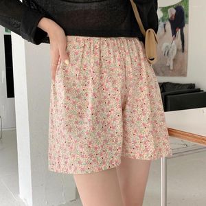 Shorts femininos verão floral sono para mulheres algodão fino pijama roupa interior conforto cintura elástica sleepwear bottoms calças noturnas