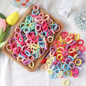 100pcs kızlar elastik lastik bant saç bantları çocuklar tatlı naylon scrunchie kafa bantları bebek at kuyruğu saç aksesuarları hediye