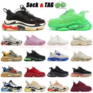 s Triple Sneakers Scarpe con plateau firmate Suola trasparente Verde Triple-s Marchio in gomma Scarpe da ginnastica con suola a 3 strati Nero Rosso Lusso Parigi 17fw Scarpe da papà Scarpe da jogging