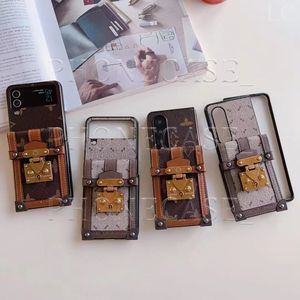 Модные дизайнерские чехлы для телефонов с кожаной повязкой для Samsung Galaxy Z Flip Fold 3 4 5 Flip3 Flip4 Flip5 Fold3 Fold4 Fold5 Кошелек с отделением для карт через плечо и коробкой с логотипом Упаковка 917