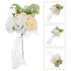 Decorative Flowers Artificial Flower Bouquet Fake Simulated Bunch Quinceanera Faux