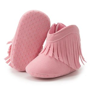 Boots Kidsun Baby Booties Girl Boy Prewalker Solid Spädbarn Toddler Först Walkers Soft Sole Anti Slip Born Moccasin 230918