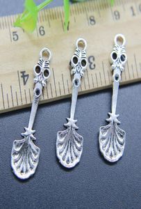 Whole 100pcs Skull Spoon Alloy Charms Pendant Retro Jewelry Making DIY Keychain Ancient Silver Pendant For Bracelet Earrings 34899423
