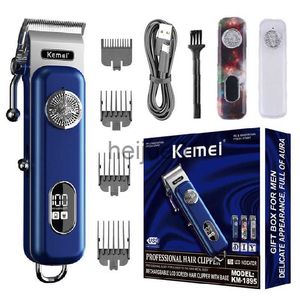 Elektriska rakare Kemei Kraftfulla trådlösa hårtrimmer Electric Justerbar Professional Barber Hair Clipper Beard Hair Cuttting Machine X0918