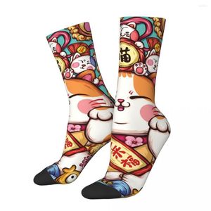 Men's Socks Lucky And Blessing Japanese Style Male Mens Women Summer Stockings Polyester