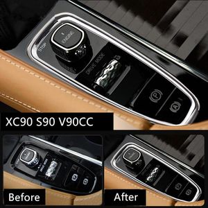 Środkowa konsola przekładniowa rama dekoracyjna Pokrywa Pokrywa dla Volvo XC90 S90 V90 2016-18 Chrome ABS250F