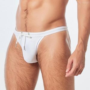 Mäns badkläder kläder herr strand shorts bikini andningsbara dragstringar elastiska gay gain color simmias