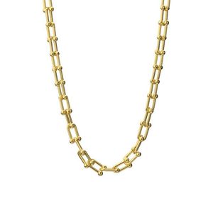 Ожерелье-цепочка из 100% нержавеющей стали для женщин, массивная металлическая цепочка-колье золотого, серебряного цвета, 2003