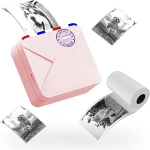 ColorWing Mini Thermal Pocket Printer -M02Sインクレスステッカープリンターメモ用、304DPI HDポータブルフォトプリンター用のiPhone、BTモバイルプリンター