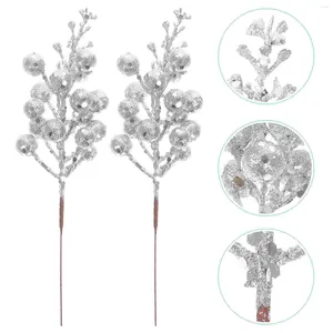 Decorative Flowers 10 Pcs Christmas Imitation Berries Artificiales Decorativas Para Sala Cutting Foam