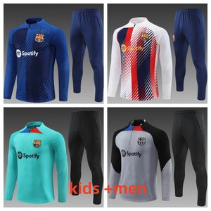 Barcelona 2023 24 niños para hombre pantalones cortos de manga larga traje de entrenamiento de fútbol traje de entrenamiento HOMBRES fútbol chandal futbol MEMPHIS chandal jogging Survetement Jerseys