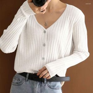 Women's Knits Sexy Knitted Sweater Cardigan Women Slim Ribbed Buttons Winter Autumn Cropped Sweaters Female Fashion Plus Size Knitwear 2023