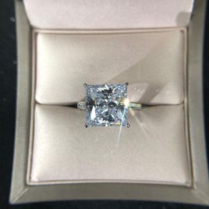 Real Silver 925 Jewelry 12mm Lab Moissanite Diamond Wedding Engagement Rings for Women Party Valentines Ring Gifts234s