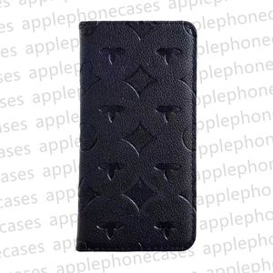 Markenprägung Leder Flip Phone Case für Apple iPhone 15 Pro Max 14 13 12 11 XR XS 14Plus 15promax 14promax Designer Wallet iPhone Case Kartenhalter Folio Mobile Cover