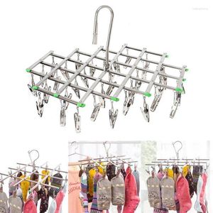 Hangers 10/18/20/35 Clips Foldable Clothes Laundry Rack Hanger Stainless Steel Underwear Sock Flat Head Rust Resistant Strong Grip Clip