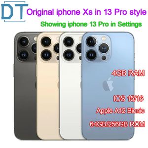 Apple Original iphone Xs in 13 pro style phone Unlocked with 13pro box&Camera appearance 4G RAM 64GB 256GB ROM smartphone well tested