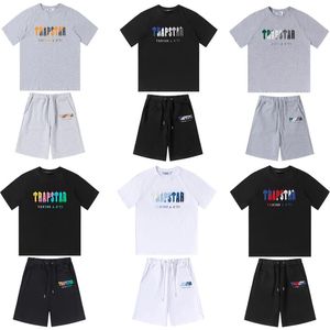 Trapstar herr t-shirts t shirt designer skjortor broderi tryckt brev lyxig regnbåge färg sommar sport casual cotton sh2002