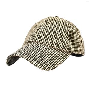 Ball Caps Plaid Embroidery Baseball Female Korean Version Outdoor Travel Warm Hats Shade Snapback Hat Uv Protection Sun