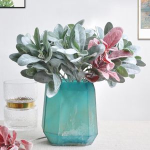 Decorative Flowers 6Pcs 38cm Fake Plants In Vase Artificial Living Room Decor Home Wedding Decoration Simulation Leaf Rattan Green And Red