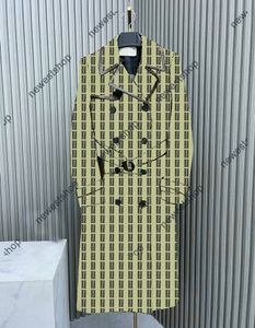 24SS 가을 여성 트렌치 코트 디자이너 고급 여성 바람발기 편지 인쇄 재킷 느슨한 벨트 코트 여성 캐주얼 긴 트렌치 코트