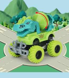 Brinquedo Montessori Criança Monster Trucks Go Kart Dinosaure Pequeno brinquedo de plástico Dinosauri Rex Transporte Engenharia Carro Monster Truck Toy Modelo Truck Presentes de Natal