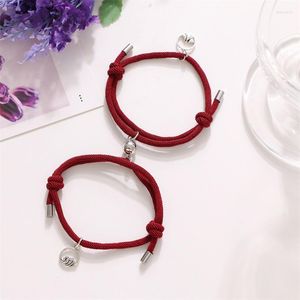 Charme Pulseiras 2 Pcs Minimalista 2023 Pulseira Artesanal Mulheres Amante Casal Feminino Masculino Emparelhado Amizade Atacado Jóias Presente