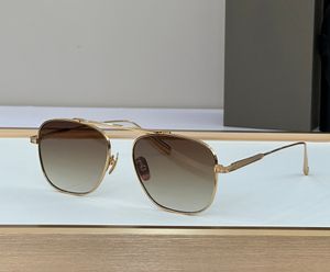 Pilot solglasögon 009 guld/mörkbrun skuggade sunnies gafas de sol designer solglasögon skuggor occhiali da sole uv400 skydd glasögon unisex