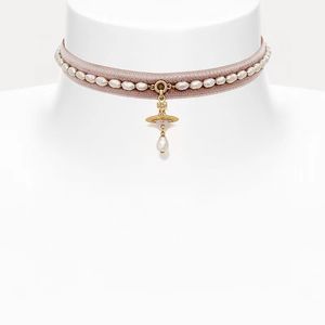 Collana con ciondolo Saturno per donna Accessori Y2k Girocollo Collana di perle Gioielli sul collo Accessori moda per regali da donna